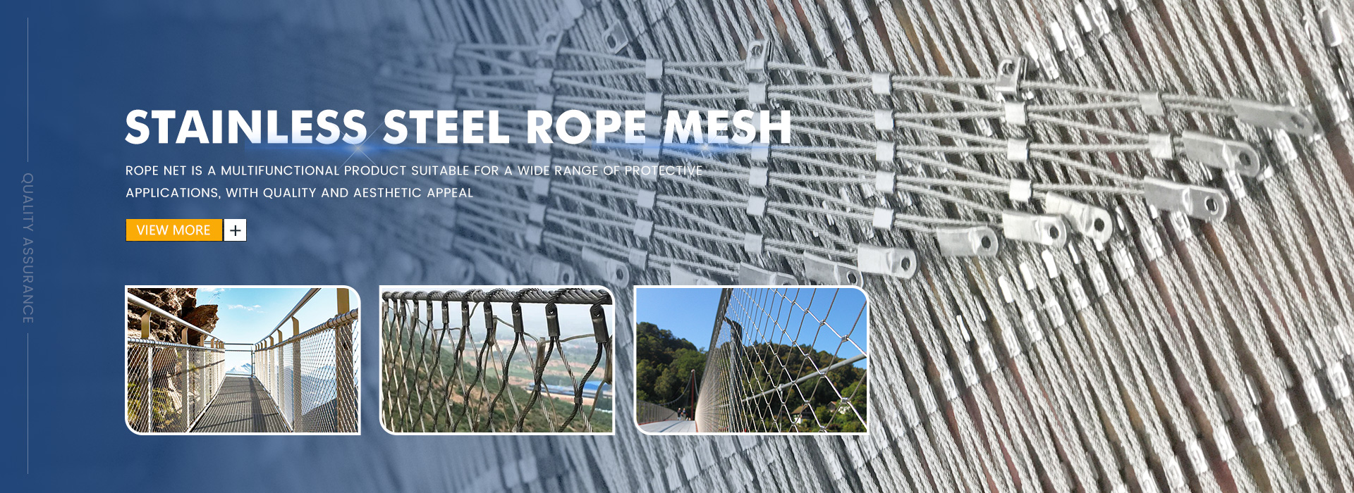 Stainless steel rope mesh for architectural facade and green wall applications